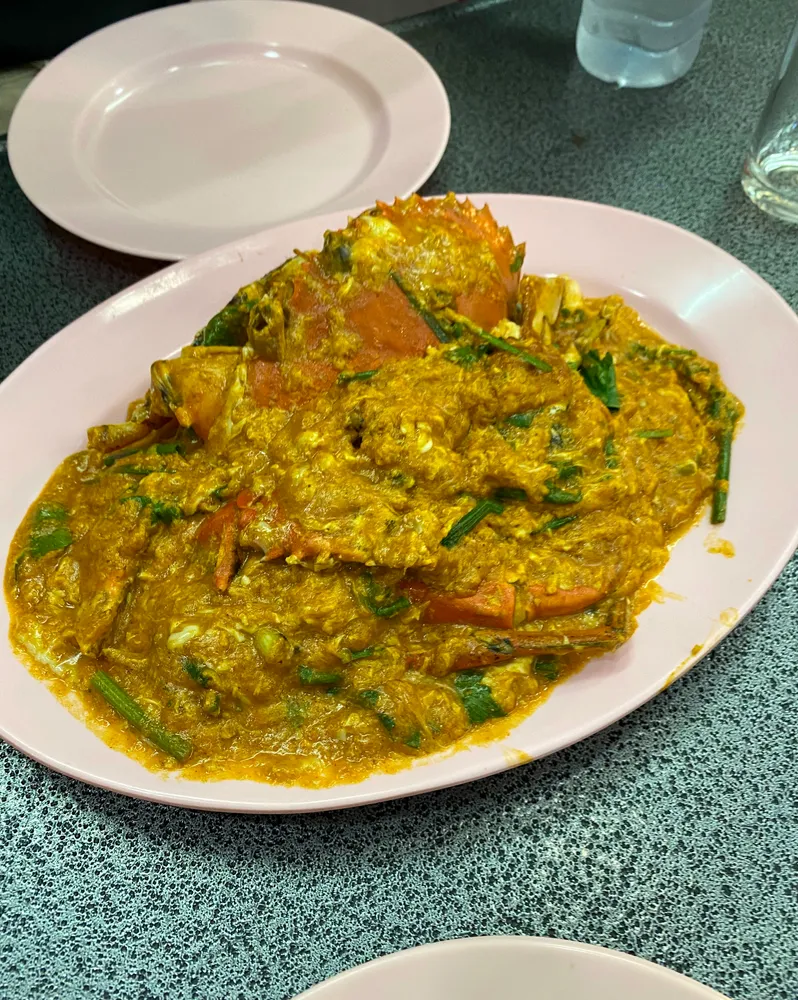 Yellow crab curry at a Bangkok restaurant