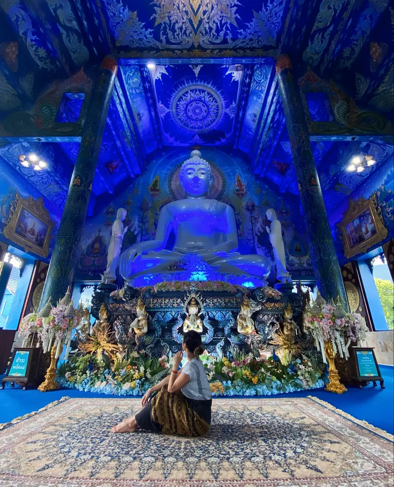 Blue Temple interior murals in Chiang Rai