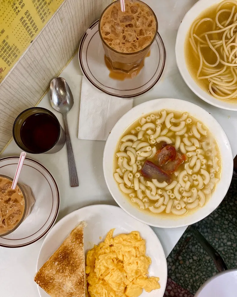 Scrambled eggs and toast at Australia Dairy Company