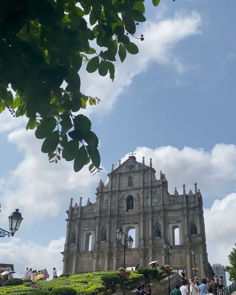 Macau casino strip illuminated at night